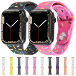 Dây đồng hồ silicon giọt mưa cầu vồng, cho Apple Watch 5 44mm, cho Apple Watch 5 40mm, cho Apple Watch 4 44mm, cho Apple Watch 4 40mm