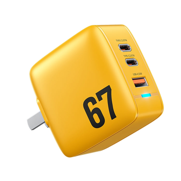 WK WP-U141 Sạc GaN 67W USB + USB-C đôi / Type-C, phích cắm CN, phích cắm US, phích cắm EU, phích cắm UK