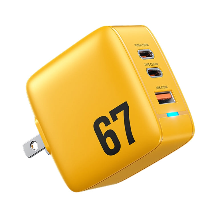 WK WP-U141 Sạc GaN 67W USB + USB-C đôi / Type-C, phích cắm CN, phích cắm US, phích cắm EU, phích cắm UK