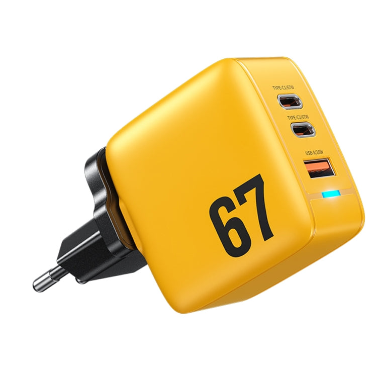 WK WP-U141 Sạc GaN 67W USB + USB-C đôi / Type-C, phích cắm CN, phích cắm US, phích cắm EU, phích cắm UK