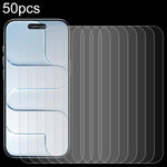 50 miếng phim kính cường lực nhôm cao cấp 0.26mm 9H 2.5D, dành cho iPhone 17 Pro Max, iPhone 17 Pro / 17, iPhone Air, iPhone 16 Pro Max, iPhone 16 Pro, iPhone 16 Plus, iPhone 16, iPhone 15 Plus / 15 Pro Max, iPhone 15 / 15 Pro