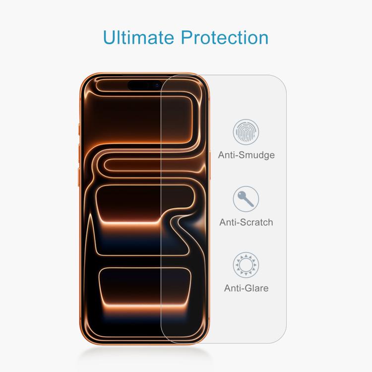 50 miếng phim kính cường lực nhôm cao cấp 0.26mm 9H 2.5D, dành cho iPhone 17 Pro Max, iPhone 17 Pro / 17, iPhone Air, iPhone 16 Pro Max, iPhone 16 Pro, iPhone 16 Plus, iPhone 16, iPhone 15 Plus / 15 Pro Max, iPhone 15 / 15 Pro
