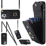 Ốp lưng điện thoại túi đựng thẻ họa tiết hình thoi có dây đeo dài, dành cho iPhone 15 Pro, dành cho iPhone 15 Plus, dành cho iPhone 15, dành cho iPhone 14 Plus, dành cho iPhone 14, dành cho iPhone 14 Pro
