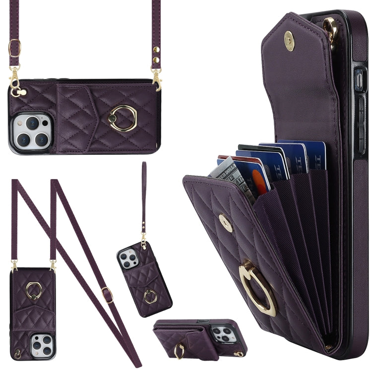 Ốp lưng điện thoại túi đựng thẻ họa tiết hình thoi có dây đeo dài, dành cho iPhone 14 Pro Max, dành cho iPhone 13 Pro Max, dành cho iPhone 13 Pro, dành cho iPhone 13, dành cho iPhone 12 / 12 Pro, dành cho iPhone 12 Pro Max