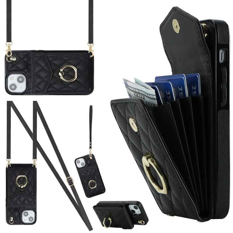 Ốp lưng điện thoại túi đựng thẻ họa tiết hình thoi có dây đeo dài, dành cho iPhone 14 Pro Max, dành cho iPhone 13 Pro Max, dành cho iPhone 13 Pro, dành cho iPhone 13, dành cho iPhone 12 / 12 Pro, dành cho iPhone 12 Pro Max