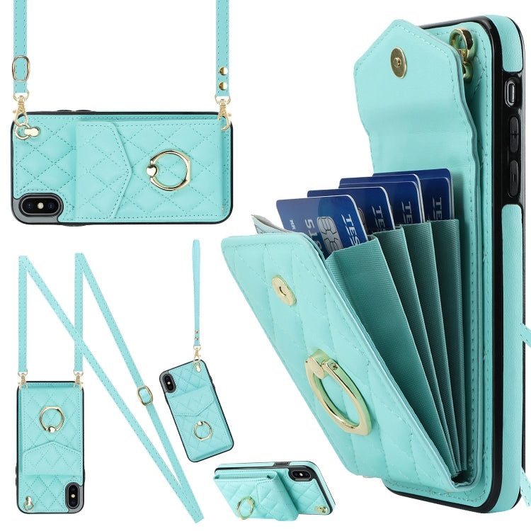 Ốp lưng điện thoại túi đựng thẻ họa tiết hình thoi có dây đeo dài, dành cho iPhone 11 Pro Max, dành cho iPhone 11, dành cho iPhone 11 Pro, dành cho iPhone XR, dành cho iPhone XS Max