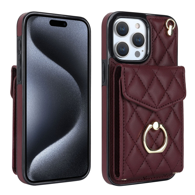 Ốp lưng điện thoại túi đựng thẻ họa tiết hình thoi có dây đeo dài, dành cho iPhone 17e / 16e, dành cho iPhone 17 Pro Max, dành cho iPhone 17 Pro, dành cho iPhone 17, dành cho iPhone Air, dành cho iPhone 15 Pro Max