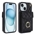 Ốp lưng điện thoại túi đựng thẻ họa tiết hình thoi có dây đeo dài, dành cho iPhone 15 Pro, dành cho iPhone 15 Plus, dành cho iPhone 15, dành cho iPhone 14 Plus, dành cho iPhone 14, dành cho iPhone 14 Pro