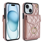 Ốp lưng điện thoại túi đựng thẻ họa tiết hình thoi có dây đeo dài, dành cho iPhone 15 Pro, dành cho iPhone 15 Plus, dành cho iPhone 15, dành cho iPhone 14 Plus, dành cho iPhone 14, dành cho iPhone 14 Pro