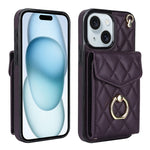 Ốp lưng điện thoại túi đựng thẻ họa tiết hình thoi có dây đeo dài, dành cho iPhone 15 Pro, dành cho iPhone 15 Plus, dành cho iPhone 15, dành cho iPhone 14 Plus, dành cho iPhone 14, dành cho iPhone 14 Pro