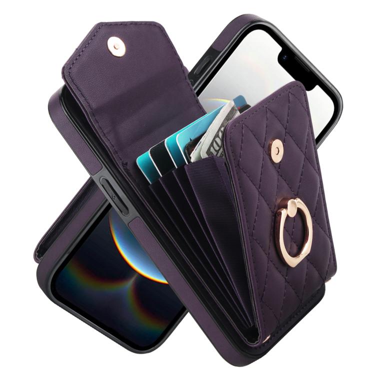 Ốp lưng điện thoại túi đựng thẻ họa tiết hình thoi có dây đeo dài, dành cho iPhone 17e / 16e, dành cho iPhone 17 Pro Max, dành cho iPhone 17 Pro, dành cho iPhone 17, dành cho iPhone Air, dành cho iPhone 15 Pro Max