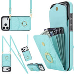 Ốp lưng điện thoại túi đựng thẻ họa tiết hình thoi có dây đeo dài, dành cho iPhone 17e / 16e, dành cho iPhone 17 Pro Max, dành cho iPhone 17 Pro, dành cho iPhone 17, dành cho iPhone Air, dành cho iPhone 15 Pro Max