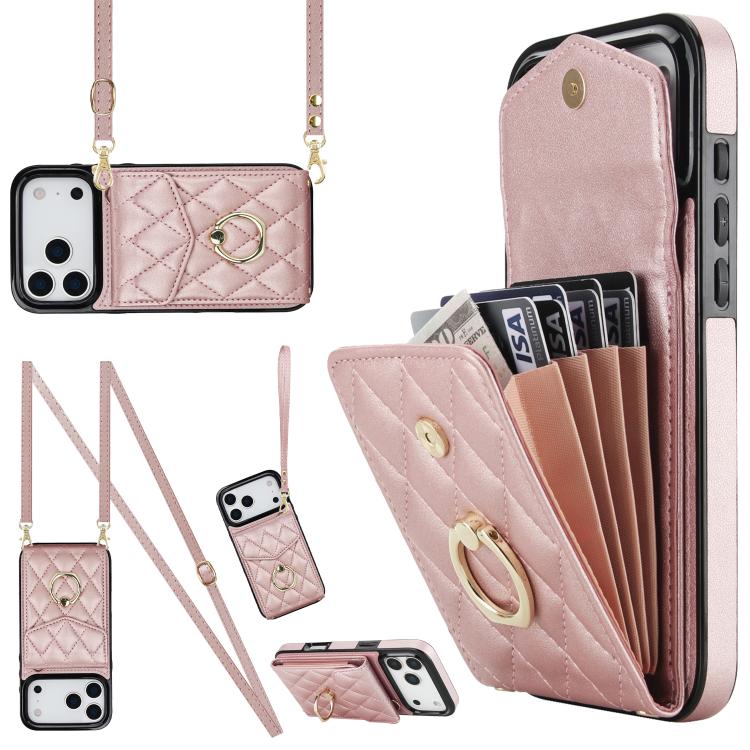 Ốp lưng điện thoại túi đựng thẻ họa tiết hình thoi có dây đeo dài, dành cho iPhone 17e / 16e, dành cho iPhone 17 Pro Max, dành cho iPhone 17 Pro, dành cho iPhone 17, dành cho iPhone Air, dành cho iPhone 15 Pro Max