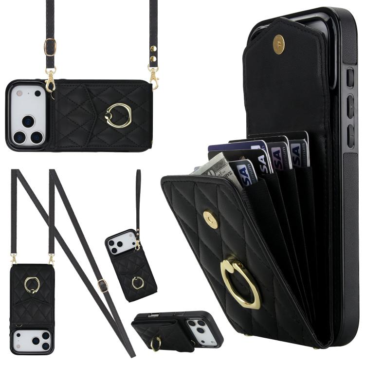 Ốp lưng điện thoại túi đựng thẻ họa tiết hình thoi có dây đeo dài, dành cho iPhone 17e / 16e, dành cho iPhone 17 Pro Max, dành cho iPhone 17 Pro, dành cho iPhone 17, dành cho iPhone Air, dành cho iPhone 15 Pro Max