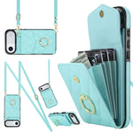 Ốp lưng điện thoại túi đựng thẻ họa tiết hình thoi có dây đeo dài, dành cho iPhone 17e / 16e, dành cho iPhone 17 Pro Max, dành cho iPhone 17 Pro, dành cho iPhone 17, dành cho iPhone Air, dành cho iPhone 15 Pro Max