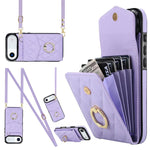 Ốp lưng điện thoại túi đựng thẻ họa tiết hình thoi có dây đeo dài, dành cho iPhone 17e / 16e, dành cho iPhone 17 Pro Max, dành cho iPhone 17 Pro, dành cho iPhone 17, dành cho iPhone Air, dành cho iPhone 15 Pro Max