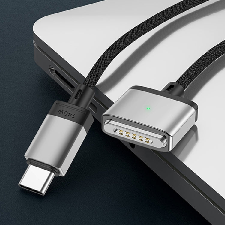 Cáp sạc từ tính 140W Type-C sang Magsafe 3, màu bạc, xanh dương