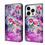 Crystal 3D Shockproof Protective Leather Phone Case, For iPhone 13 / 14, For iPhone 15 Pro