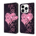 Crystal 3D Shockproof Protective Leather Phone Case, For iPhone 13 / 14, For iPhone 15 Pro