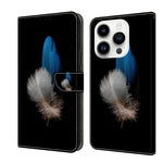 Crystal 3D Shockproof Protective Leather Phone Case, For iPhone 13 / 14, For iPhone 15 Pro
