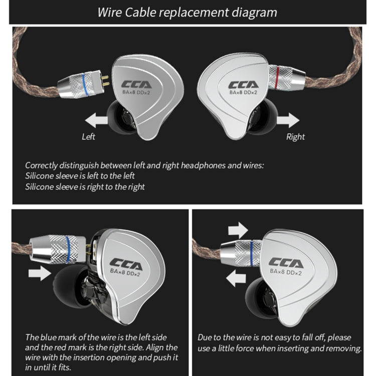 Tai nghe nhét tai điều khiển dây hybrid CCA CCA-C10 đầu cắm 3.5mm mạ vàng, không có mic