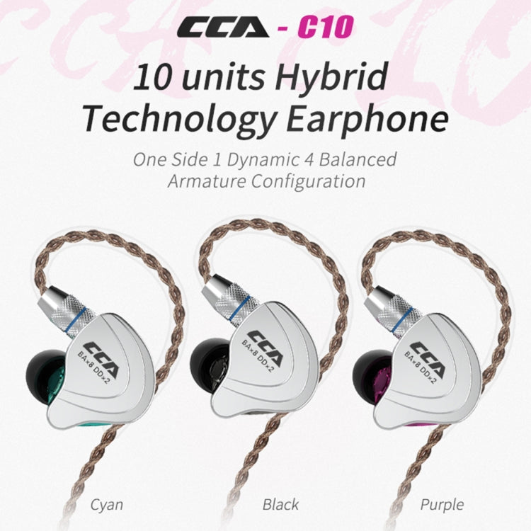 Tai nghe nhét tai điều khiển dây hybrid CCA CCA-C10 đầu cắm 3.5mm mạ vàng, không có mic