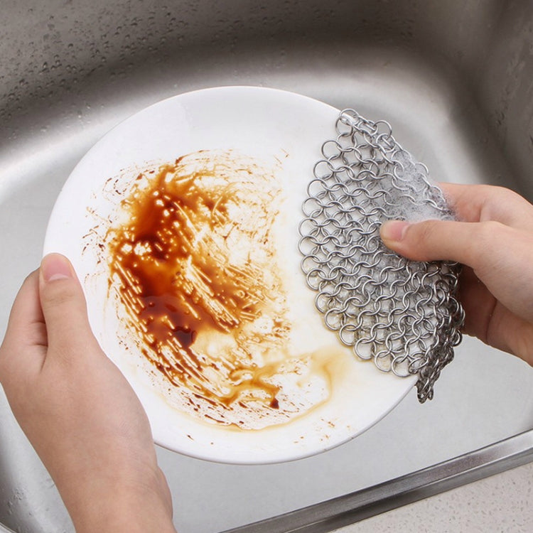 Bàn chải cọ nồi tròn bằng thép không gỉ, dụng cụ làm sạch đồ dùng nhà bếp, Kích thước 4 x 4 inch, 5 x 5 inch, 6 x 6 inch, 7 x 7 inch, 8 x 8 inch