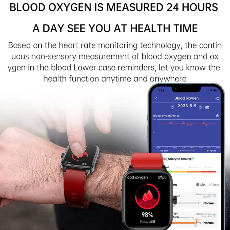 Đồng hồ thông minh dây silicone chống nước IP67 1.91 inch ET540, Hỗ trợ ECG / Đo đường huyết không xâm lấn, ET540 (Xanh), ET540 (Đỏ)