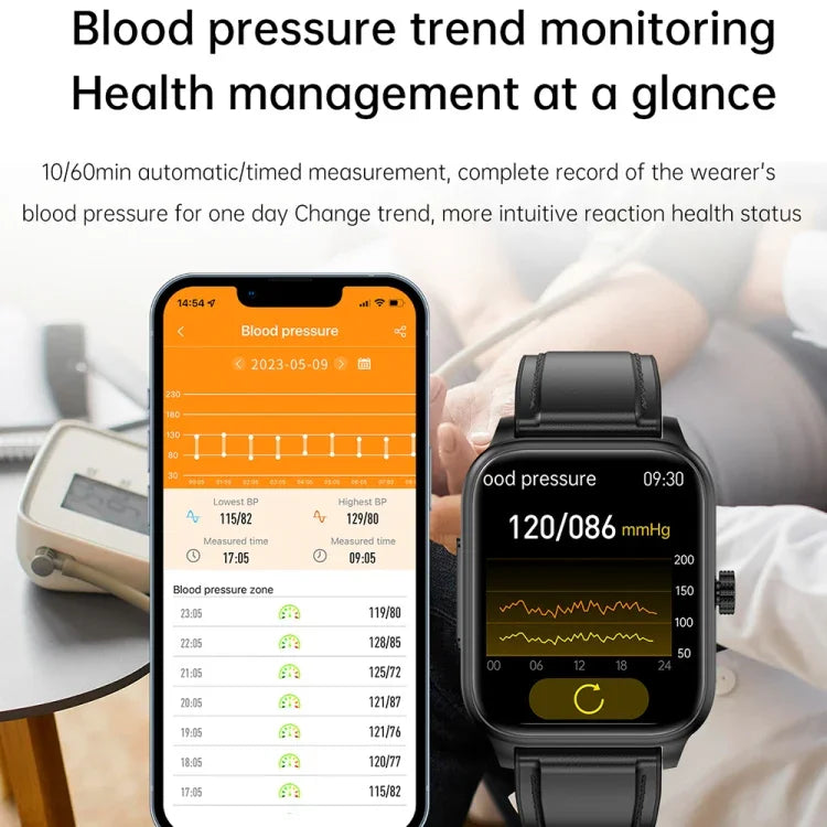Đồng hồ thông minh dây silicone chống nước IP67 1.91 inch ET540, Hỗ trợ ECG / Đo đường huyết không xâm lấn, ET540 (Xanh), ET540 (Đỏ)