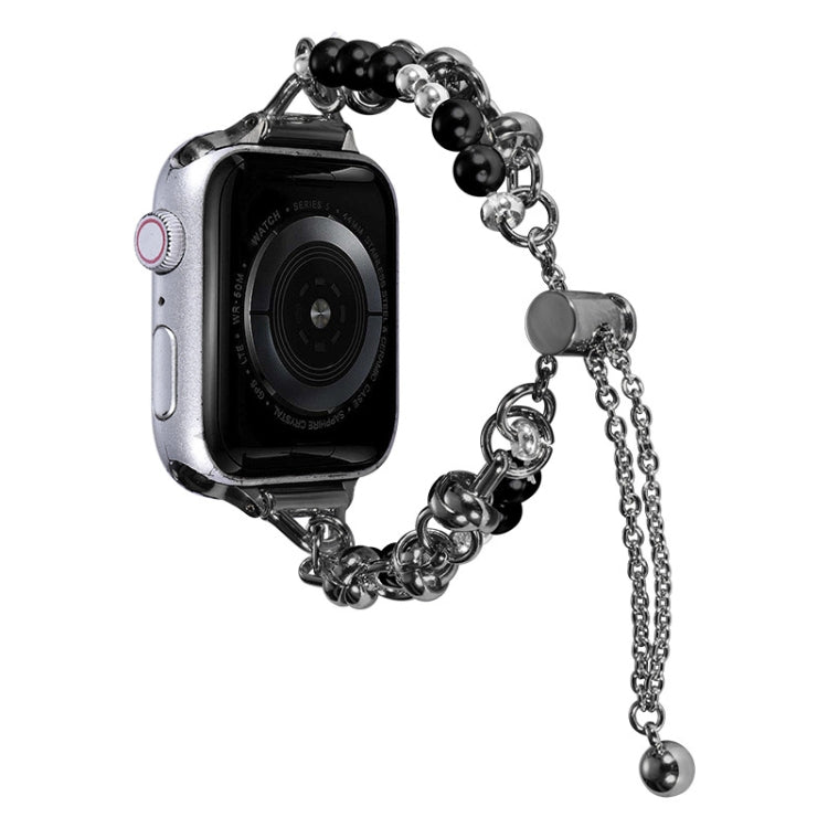 Dây đồng hồ kim loại vòng tay ngọc trai, dành cho Apple Watch 42mm, Apple Watch 38mm