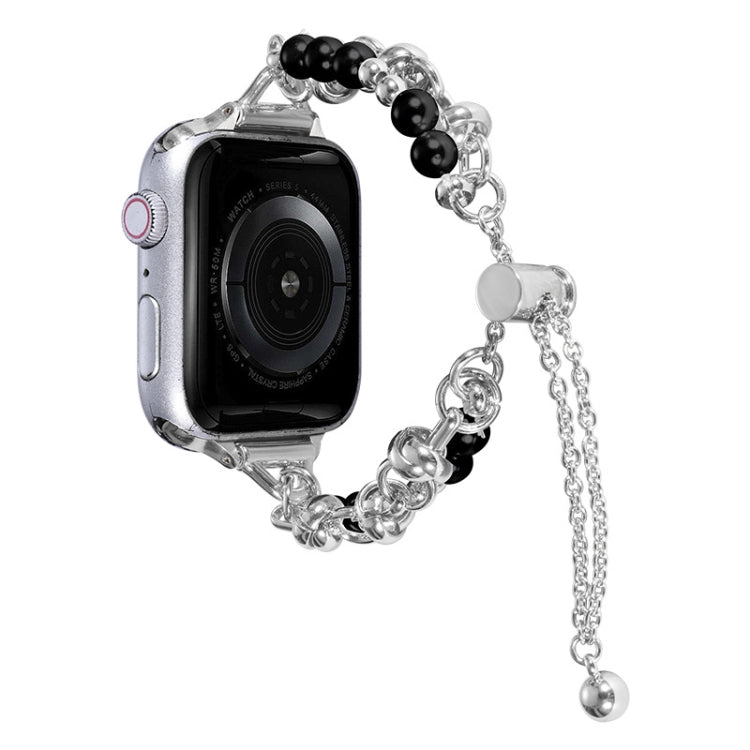 Dây đồng hồ kim loại vòng tay ngọc trai, dành cho Apple Watch 42mm, Apple Watch 38mm