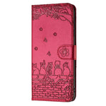 Cat Embossing Pattern Leather Phone Case with Lanyard, For iPhone 16e / 17e, For iPhone 17 Pro Max, For iPhone 17 Pro, For iPhone 17, For iPhone Air, For iPhone 16 Pro Max, For iPhone 16 Pro, For iPhone 16 Plus, For iPhone 16