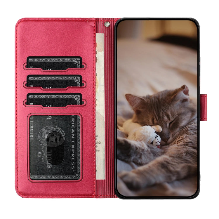 Cat Embossing Pattern Leather Phone Case with Lanyard, For iPhone 16e / 17e, For iPhone 17 Pro Max, For iPhone 17 Pro, For iPhone 17, For iPhone Air, For iPhone 16 Pro Max, For iPhone 16 Pro, For iPhone 16 Plus, For iPhone 16