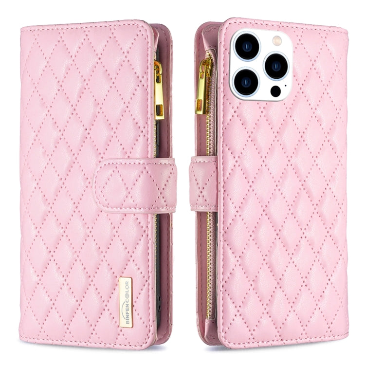 Diamond Lattice Zipper Wallet Leather Flip Phone Case, For iPhone 17 Pro Max, For iPhone 17 Pro, For iPhone 17, For iPhone Air, For iPhone 16 Pro Max, For iPhone 16 Pro, For iPhone 16 Plus, For iPhone 16