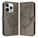 Embossed Butterfly Leather Phone Case, For iPhone 16 Pro, For iPhone 16 Plus, For iPhone 16, For iPhone 15 Pro Max, For iPhone 15 Pro, For iPhone 15 Plus