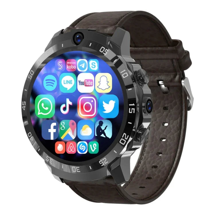 Đồng hồ thông minh MT27 4G+64G 1.6 inch chống nước IP67 4G Android 8.1 Hỗ trợ đo nhịp tim / GPS, dây da