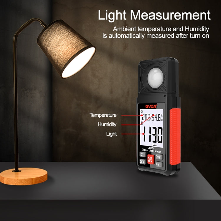 Máy đo ánh sáng kỹ thuật số GVDA GD158 200000Lux, máy đo độ sáng quang phổ