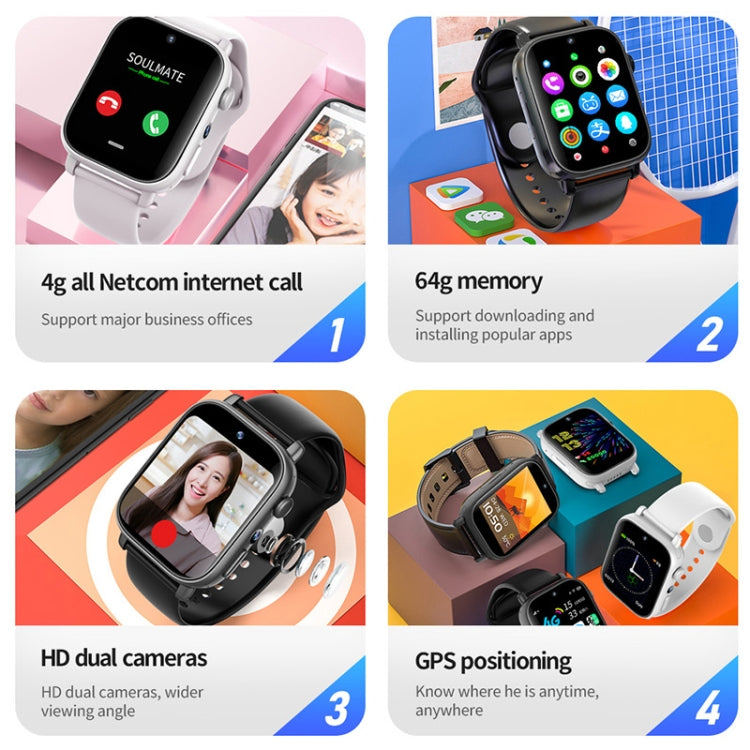 Đồng hồ thông minh UNIWA X1S 1.9 inch chống nước IP67 4G Android 8.1 hai camera Hỗ trợ đo nhiệt độ, 1G+8G, 2G+16G