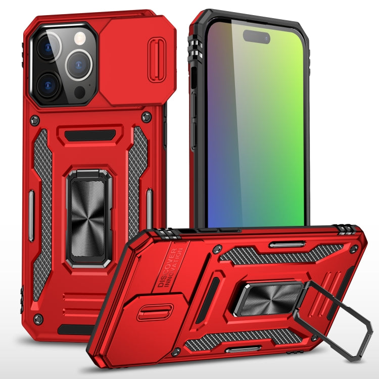 Armor PC + TPU Camera Shield Phone Case, For iPhone 16 Pro, For iPhone 16 Plus, For iPhone 16, For iPhone 15 Pro Max, For iPhone 15 Pro, For iPhone 15 Plus