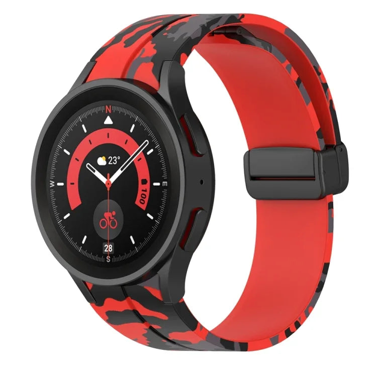 Dây đồng hồ silicone khóa nam châm họa tiết ngụy trang, Dành cho Samsung Galaxy Watch5 / 5 Pro / Watch 4 / 4 Classic