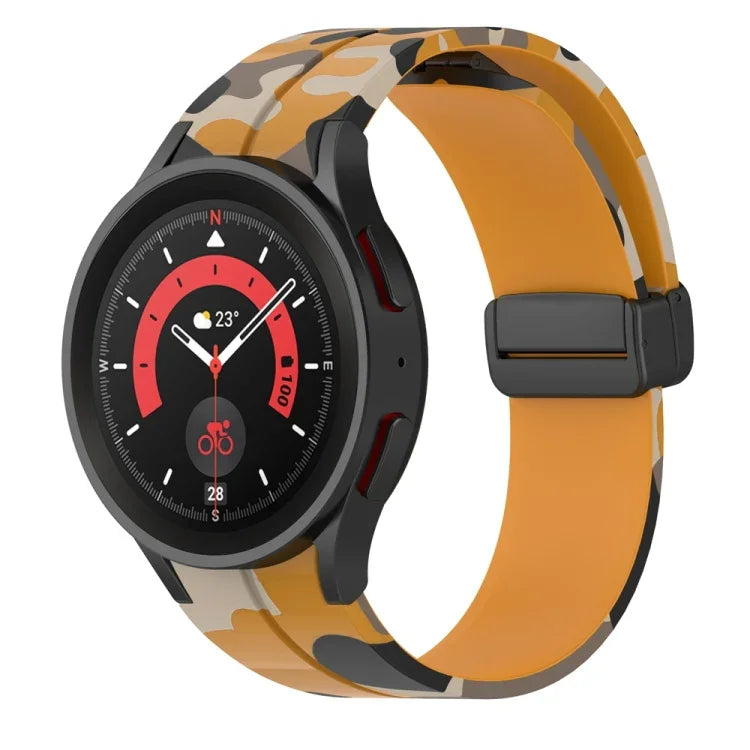 Dây đồng hồ silicone khóa nam châm họa tiết ngụy trang, Dành cho Samsung Galaxy Watch5 / 5 Pro / Watch 4 / 4 Classic