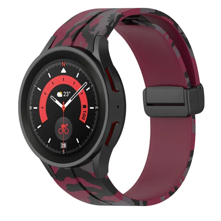 Dây đồng hồ silicone khóa nam châm họa tiết ngụy trang, Dành cho Samsung Galaxy Watch5 / 5 Pro / Watch 4 / 4 Classic