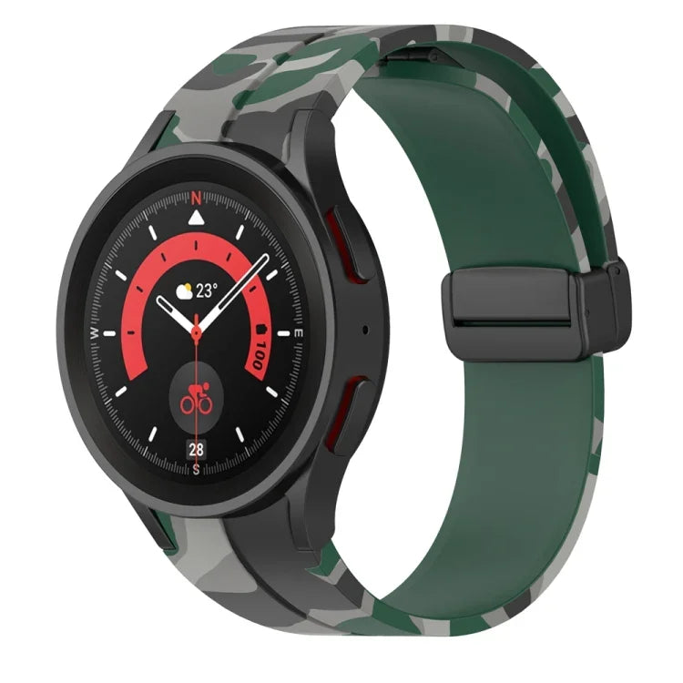 Dây đồng hồ silicone khóa nam châm họa tiết ngụy trang, Dành cho Samsung Galaxy Watch5 / 5 Pro / Watch 4 / 4 Classic