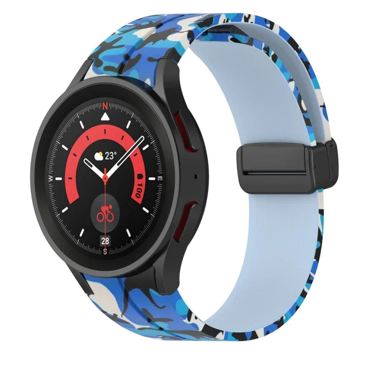 Dây đồng hồ silicone khóa nam châm họa tiết ngụy trang, Dành cho Samsung Galaxy Watch5 / 5 Pro / Watch 4 / 4 Classic