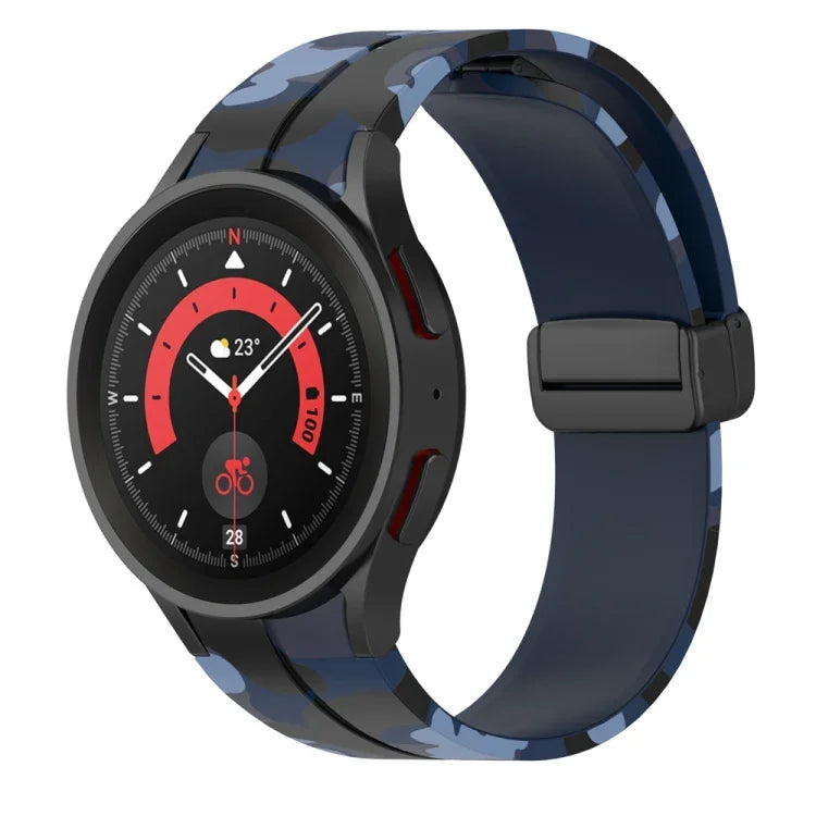Dây đồng hồ silicone khóa nam châm họa tiết ngụy trang, Dành cho Samsung Galaxy Watch5 / 5 Pro / Watch 4 / 4 Classic