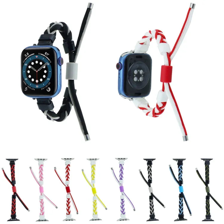 Dây đồng hồ nylon bện hạt silicone, Dành cho Apple Watch 42mm, Dành cho Apple Watch 38mm