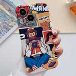 Painted Pattern Precise Hole PC Phone Case, For iPhone 15 Plus