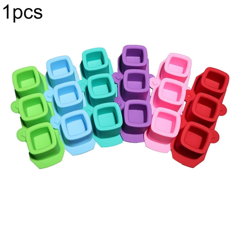 Khay làm đá silicone 3 cốc hình trái tim, khuôn thạch mọng nước, giao màu ngẫu nhiên