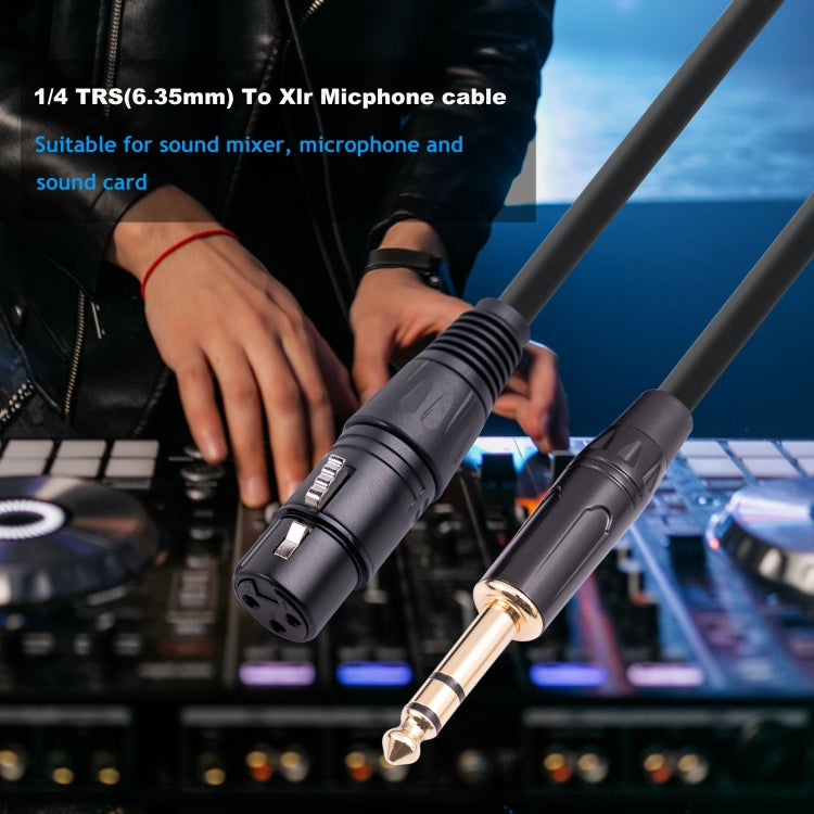 Cáp micro 6.35mm 1/4 TRS đực sang XLR 3 chân cái, dài 1m, 1.8m, 3m, 5m, 10m