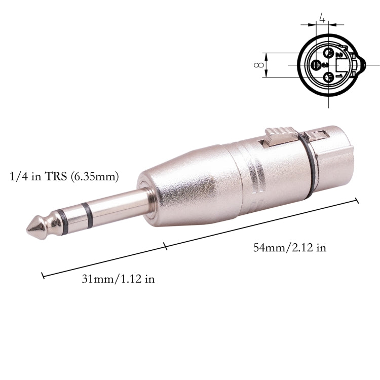 Bộ chuyển đổi LZ1179 6.35mm 1/4 TRS đực sang XLR 3 chân cái, LZ1179
